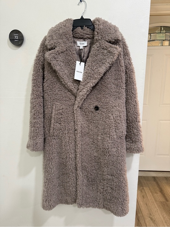 Reiss Jackets & Blazers - NWT Reiss Darla Faux Fur Coat in MINK NEUTRAL Sz S